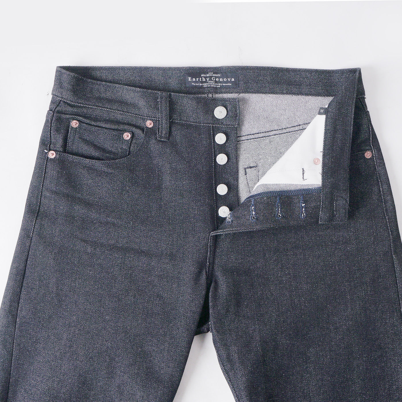 OPHION BLACK 14oz SANFORIZED SLIM STRAIGHT CUT