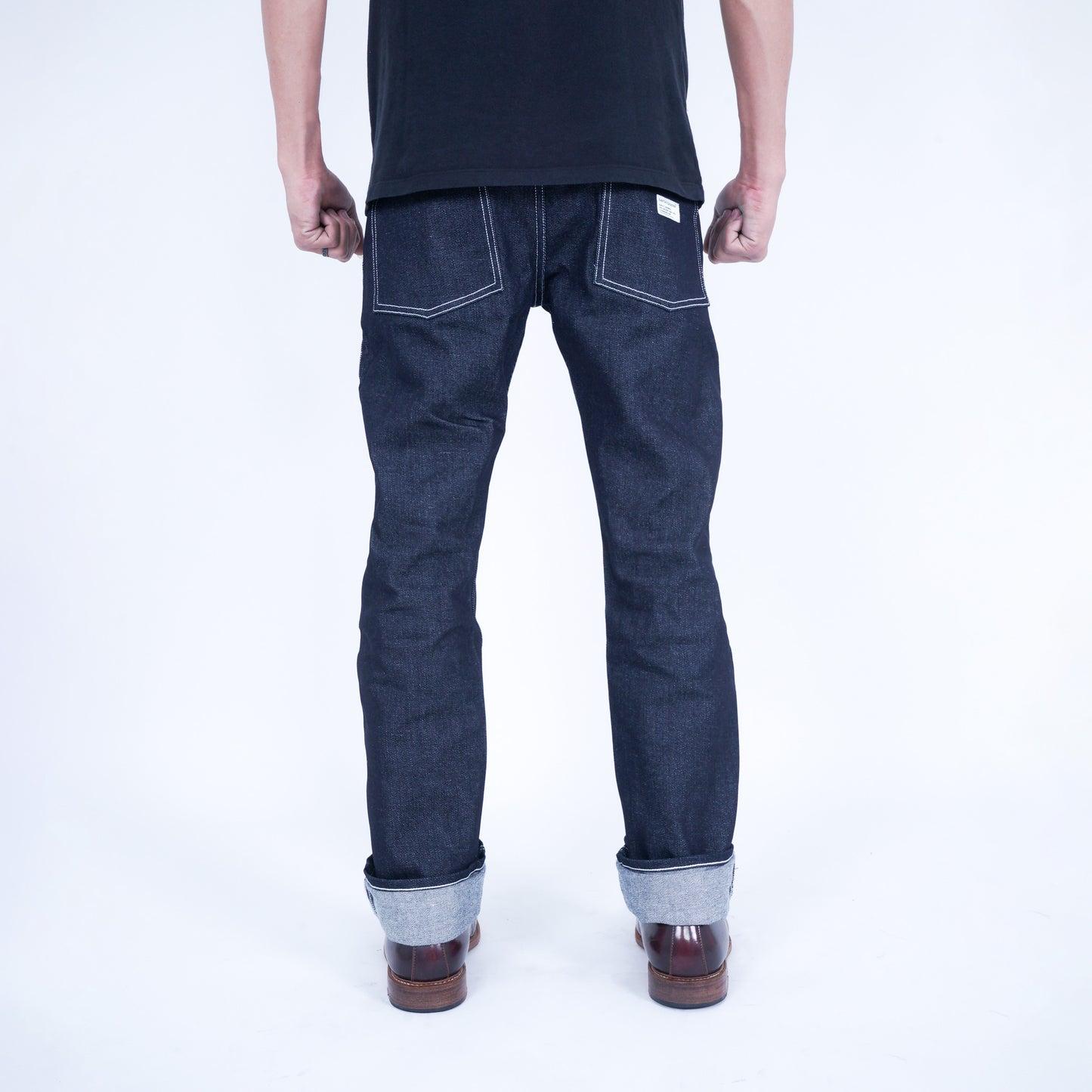 RODE FATIGUE DENIM 14oz RAW DENIM DEEP INDIGO COLOR SLIM STRAIGHT CUT