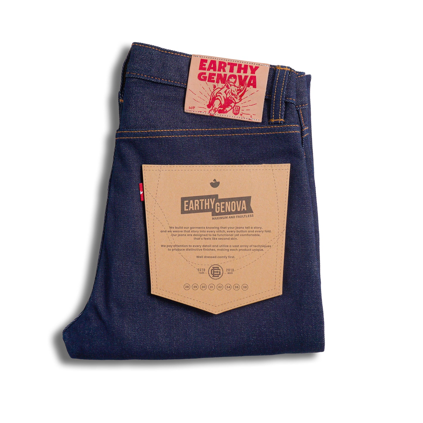 TANUKI 14oz SANFORIZED SLIM STRAIGHT CUT