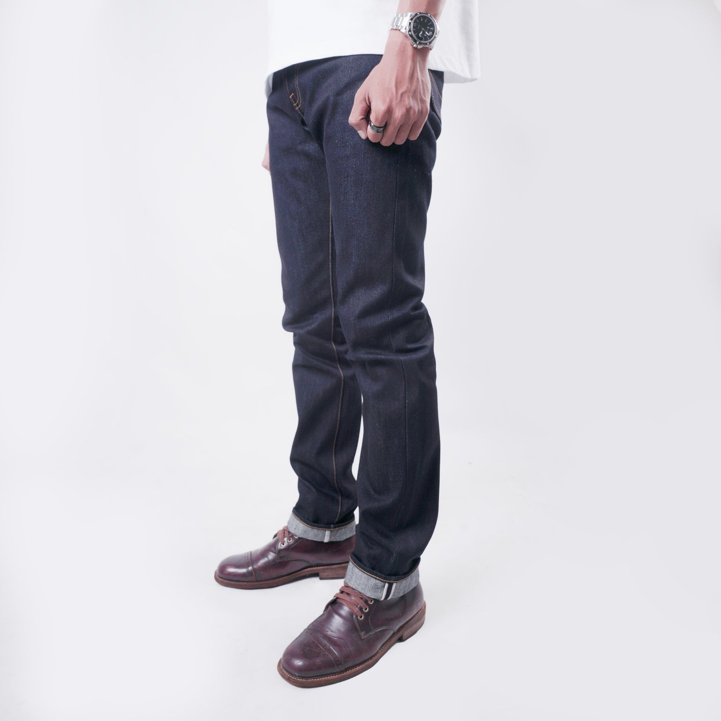 LYNX 15oz SANFORIZED SUPER DEEP INDIGO RED LINE SELVEDGE SLIM FIT CUT