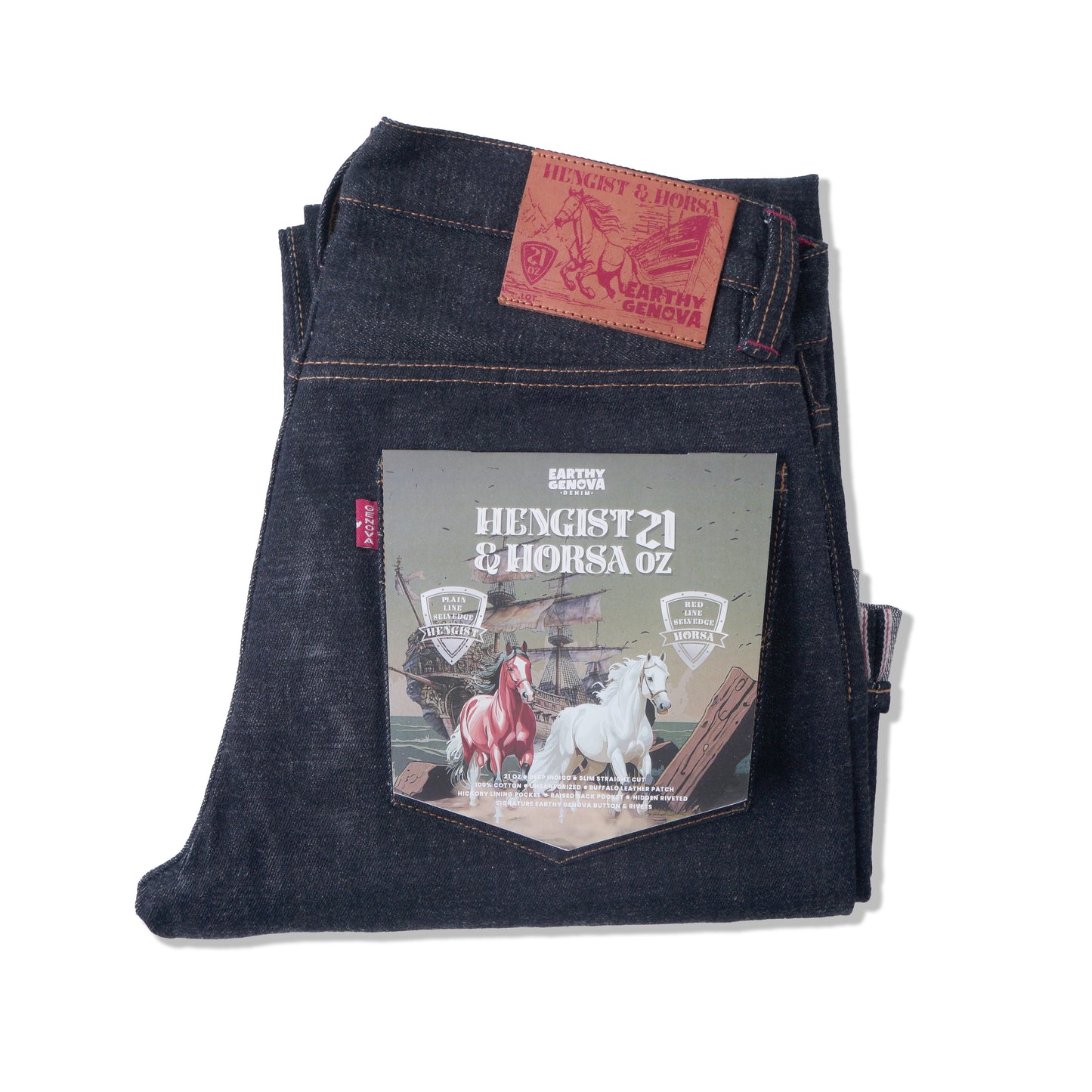 HORSA 21oz UNSANFORIZED RED LINE SELVEDGE SLIM STRAIGHT CUT