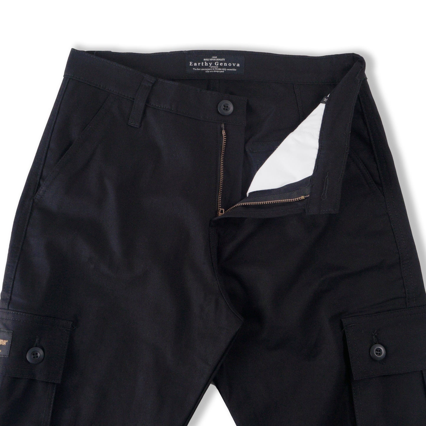 CARGO PANTS BLACK SLIM FIT CUT